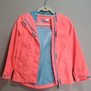 McKinley Coral and Blue Hooded Jacket Size Medium 5,000mm